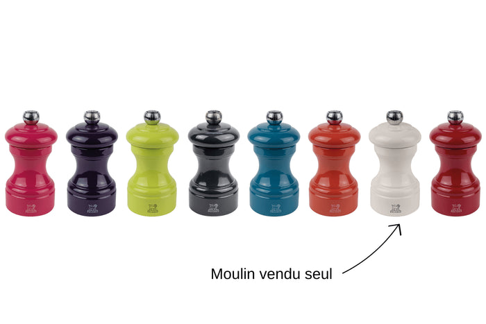 Moulin à poivre manuel Peugeot Bistro en bois de hêtre laqué ivoire 10cm