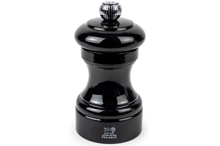 Moulin à poivre manuel Peugeot Bistro en bois de hêtre laqué noir 10cm