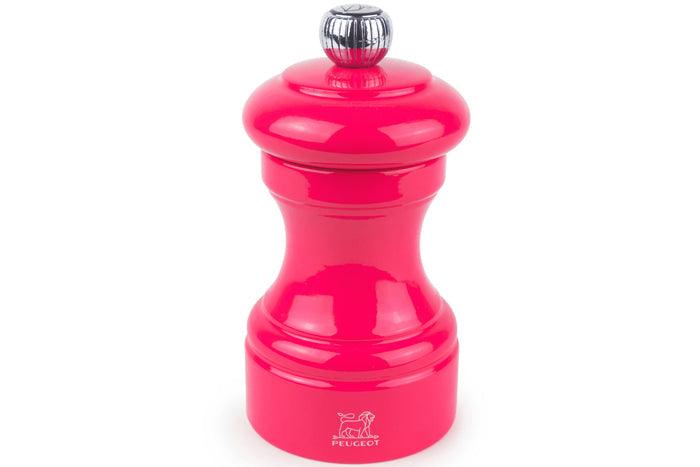 Moulin à poivre manuel Peugeot Bistro en bois de hêtre laqué rose bonbon 10cm