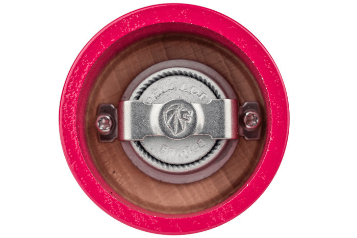 Moulin à poivre manuel Peugeot Bistro en bois de hêtre laqué rose bonbon 10cm