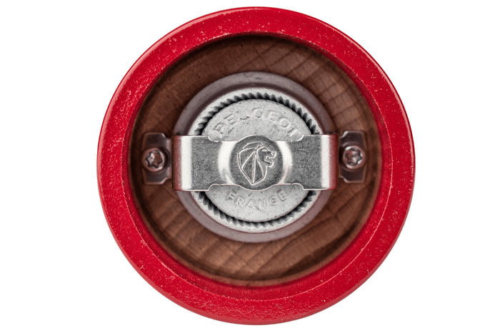 Moulin à poivre manuel Peugeot Bistro en bois de hêtre laqué rouge passion 10cm