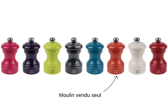 Moulin à poivre manuel Peugeot Bistro en bois de hêtre laqué terracotta 10cm