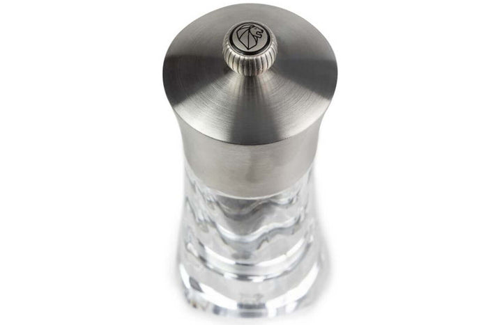 Moulin à poivre manuel Peugeot Ouessant en inox et acrylique 14cm