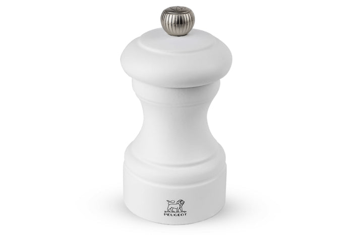 Moulin à sel sec manuel Peugeot Bistro en bois de hêtre blanc mat 10cm