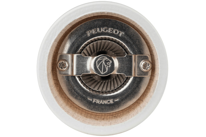 Moulin à sel sec manuel Peugeot Bistro en bois de hêtre laqué gris perle 10cm