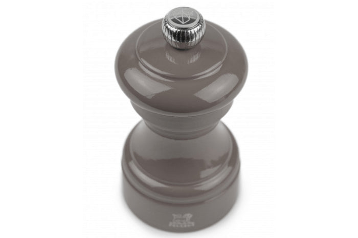 Moulin à sel sec manuel Peugeot Bistro en bois de hêtre laqué gris taupe 10cm