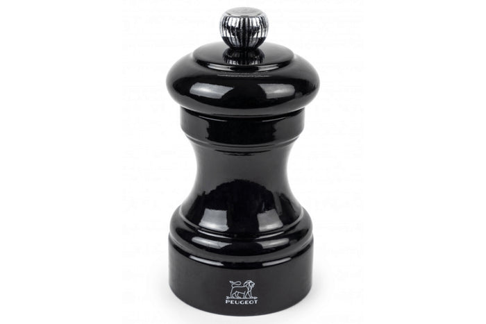 Moulin à sel sec manuel Peugeot Bistro en bois de hêtre laqué noir 10cm