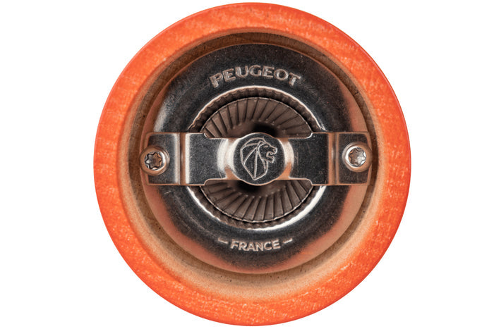 Moulin à sel sec manuel Peugeot Bistro en bois de hêtre laqué terracotta 10cm
