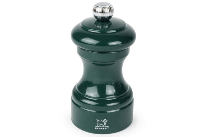 Moulin à sel sec manuel Peugeot Bistro en bois de hêtre laqué vert forêt 10cm