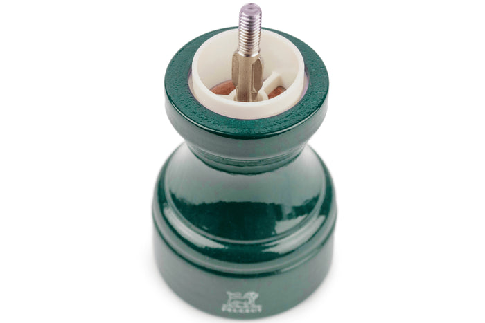 Moulin à sel sec manuel Peugeot Bistro en bois de hêtre laqué vert forêt 10cm