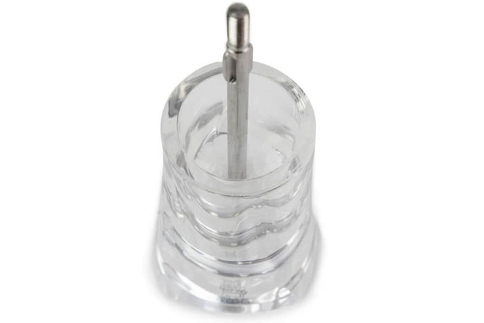 Moulin à sel sec manuel Peugeot Ouessant en inox et acrylique 14cm