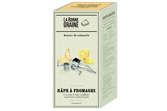 Moulin râpe à fromage 2 tambours La Bonne Graine en acier inox