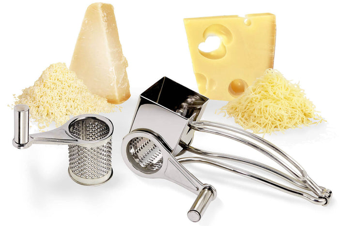 Moulin râpe à fromage 2 tambours La Bonne Graine en acier inox