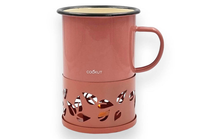 Mug à thé Cookut Sixtea chauffé à la bougie rose