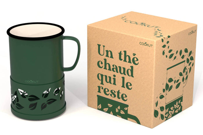 Mug à thé Cookut Sixtea chauffé à la bougie vert