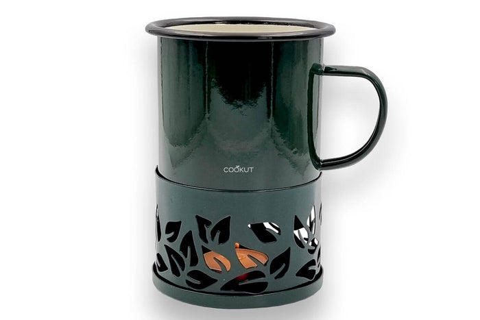 Mug à thé Cookut Sixtea chauffé à la bougie vert