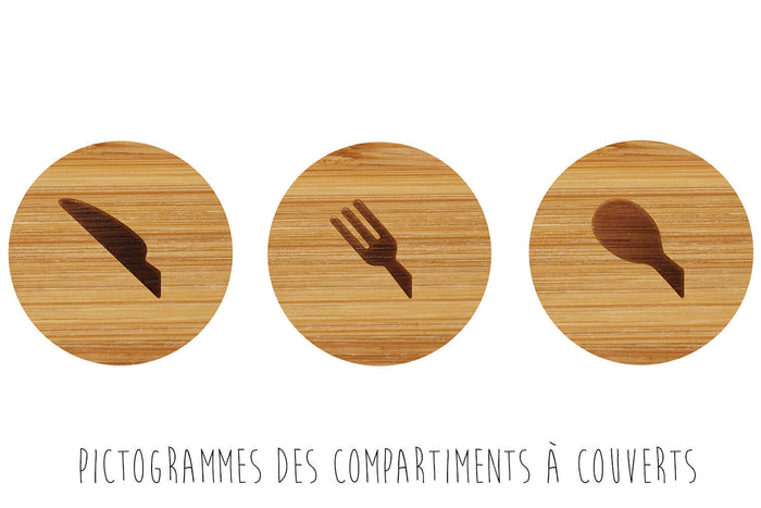 Organisateur de tiroir Joseph Joseph DrawerStore Bamboo pour ustensiles et couverts