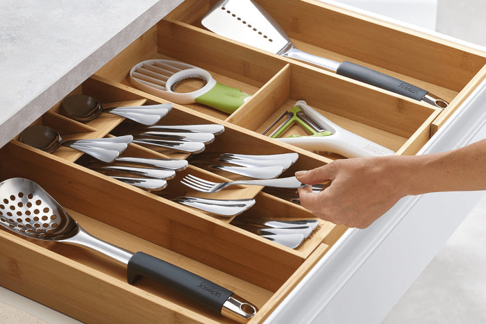 Organisateur extensible de cuisine Joseph Joseph DrawerStore Bamboo en bambou