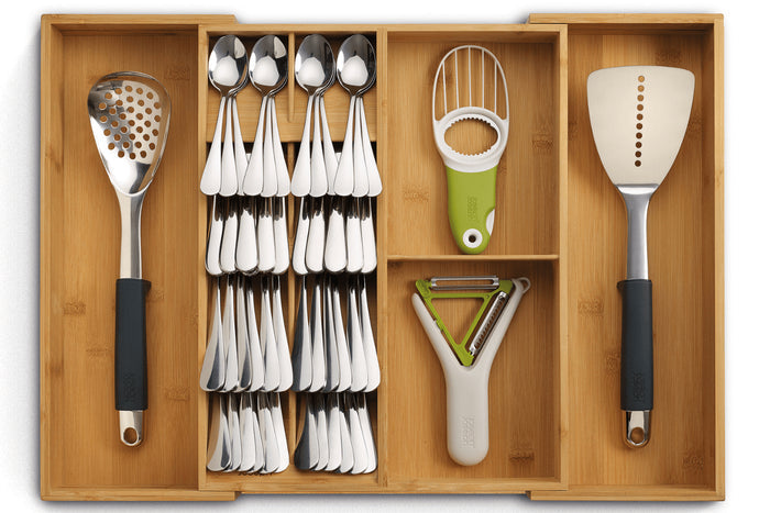 Organisateur extensible de cuisine Joseph Joseph DrawerStore Bamboo en bambou