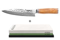 Pack Couteau de chef Wusaki Damas 10cr 20cm + Pierre à aiguiser 3000/8000