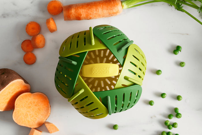 Panier vapeur pliable Joseph Joseph Bloom en silicone vert