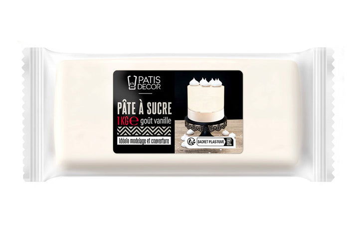 Pâte à sucre blanche Patisdécor arôme vanille 1kg