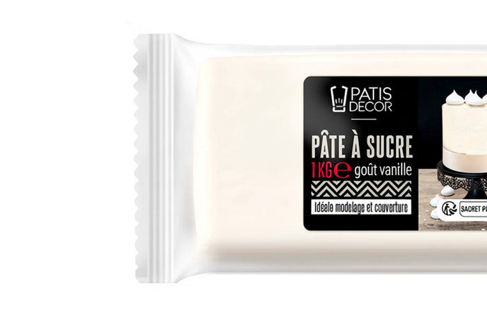 Pâte à sucre blanche Patisdécor arôme vanille 1kg