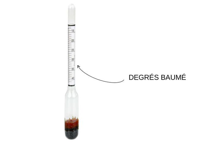 Pèse-sirop / Densimètre en verre gradué - 2 unités de mesure