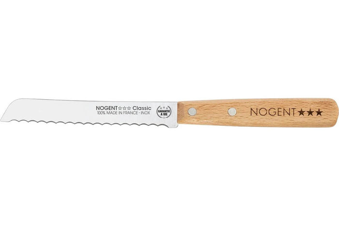Petit couteau à pain Nogent 11cm manche en bois de hêtre