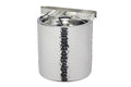 Petit seau à glace Barcraft en acier inox martelé avec couvercle 1,5L + pince à glaçon
