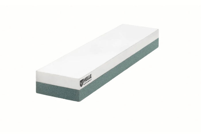 Pierre à aiguiser Helle H300301 double face grains 320/500 taille S avec étui en cuir