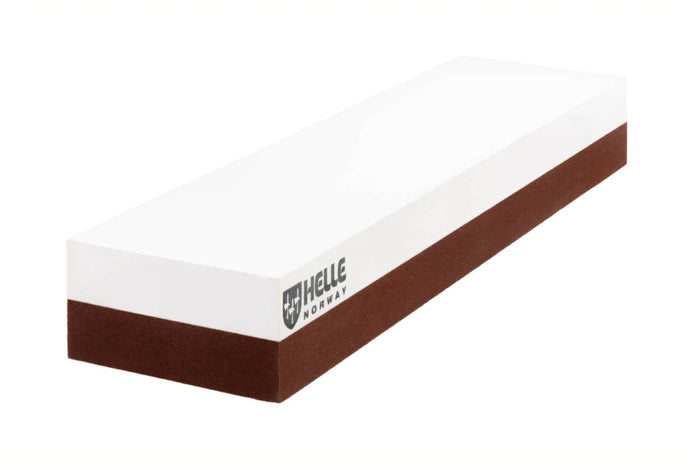 Pierre à aiguiser Helle H300311 double face grains 360/1000 taille L avec étui en cuir
