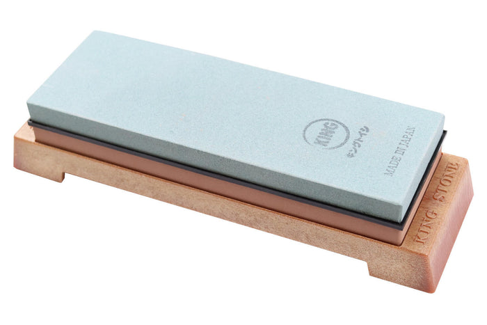 Pierre à aiguiser japonaise King Home Stone double face grains 220/1000 avec support