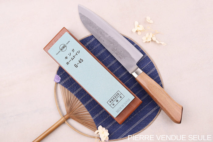 Pierre à aiguiser japonaise King Home Stone grains 220 avec support