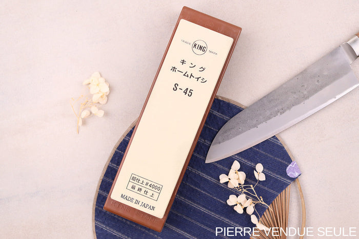 Pierre à aiguiser japonaise King Home Stone grains 4000 avec support
