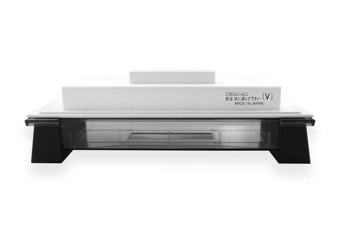 Pierre à aiguiser japonaise Suehiro Cerax céramique grains 10000 sur socle