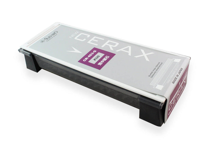 Pierre à aiguiser japonaise Suehiro Cerax céramique grains 320 sur socle