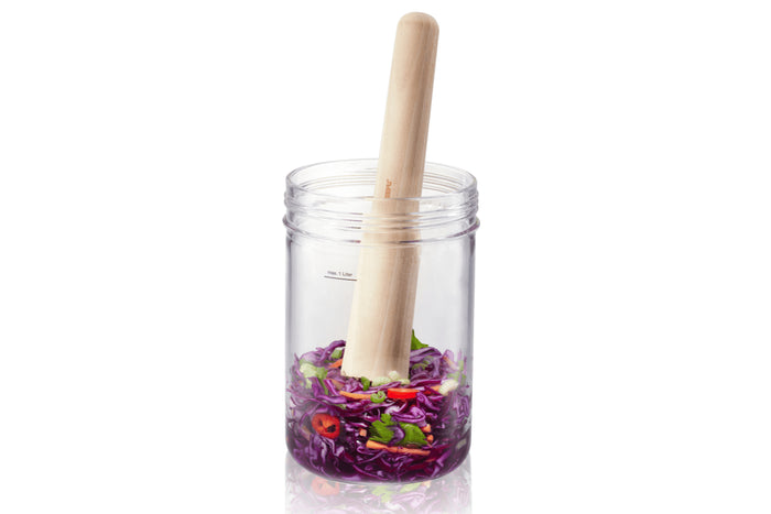 Pilon pour bocal de fermentation Gefu Nativo en bois de hêtre