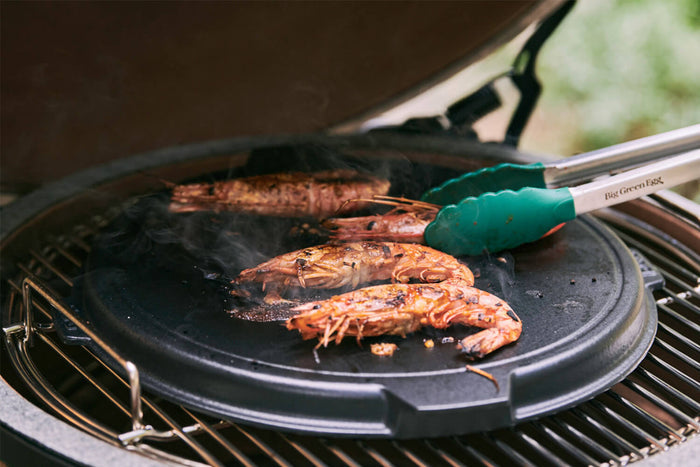 Pince à barbecue Big Green Egg en acier inoxydable et embouts en silicone 40cm
