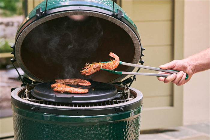 Pince à barbecue Big Green Egg en acier inoxydable et embouts en silicone 40cm