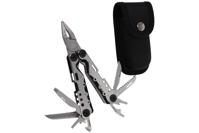 Pince multifonction Herbertz 571300 tout inox 9 pièces manche ajouré 10,5cm + étui nylon