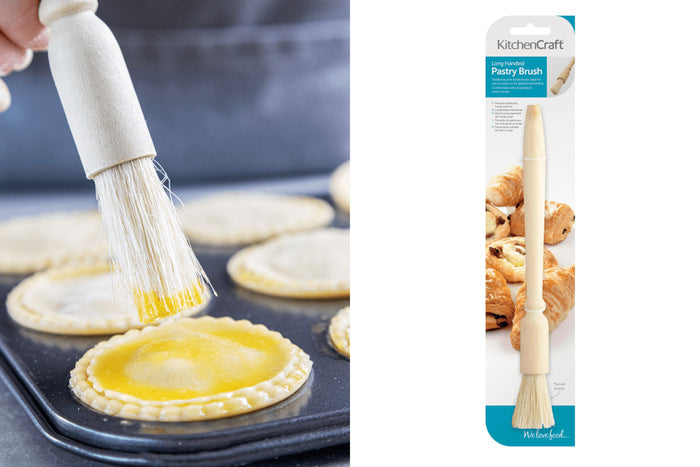 Pinceau pour pâtisserie KitchenCraft à poils naturels en bois de hêtre 25cm