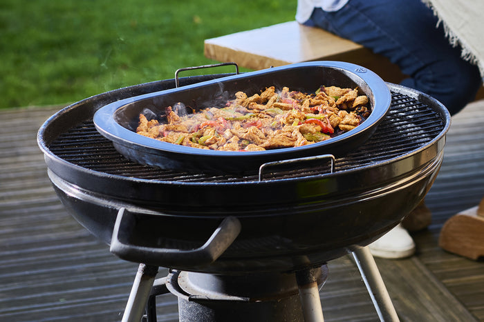 Plancha demi-lune noire Peugeot Grill to table en céramique - 43cm