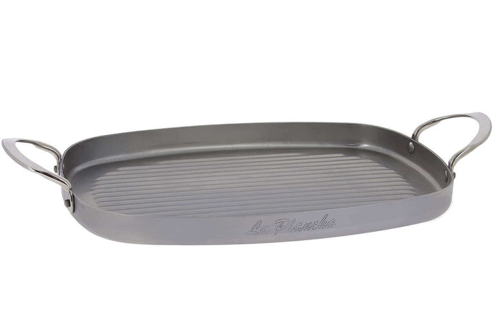 Plancha grill De Buyer Mineral B Element en fer 38x26cm avec 2 anses inox