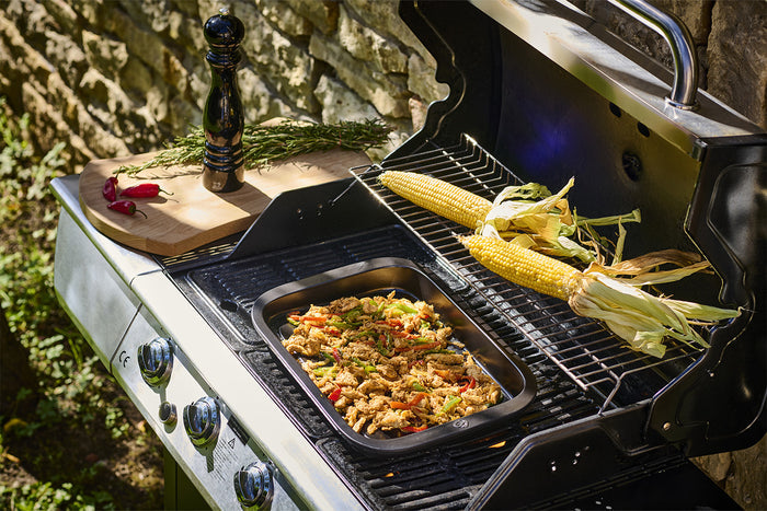 Plancha rectangulaire noire Peugeot Grill to table en céramique - 43cm