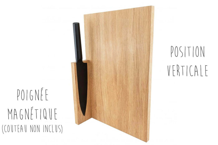 Planche à découper artisanale en bois de chêne Clap Design multifonction 32x20x2cm