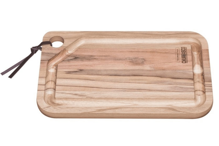 Planche à découper Tramontina Kitchen avec rigole en bois de teck FSC 34x23,3x1,8cm
