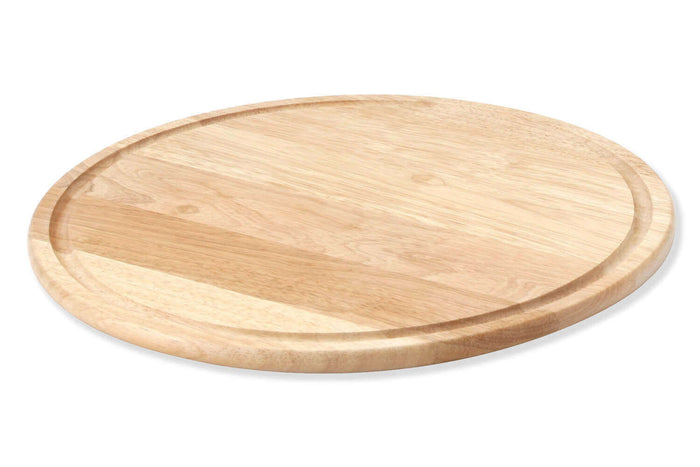 Planche à pizza Continenta 33cm avec rigole en bois d'hévéa