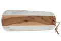 Planche de service Artesà en marbre blanc et bois d'acacia 46x20cm