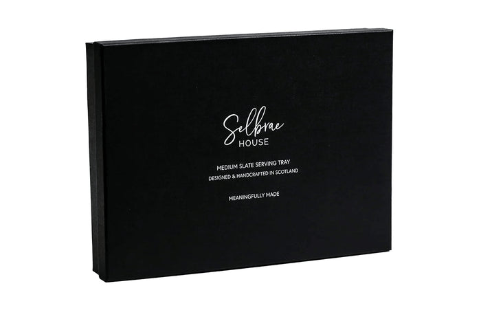 Planche de service en ardoise Selbrae House avec poignées 35x25cm - Motif cerf
